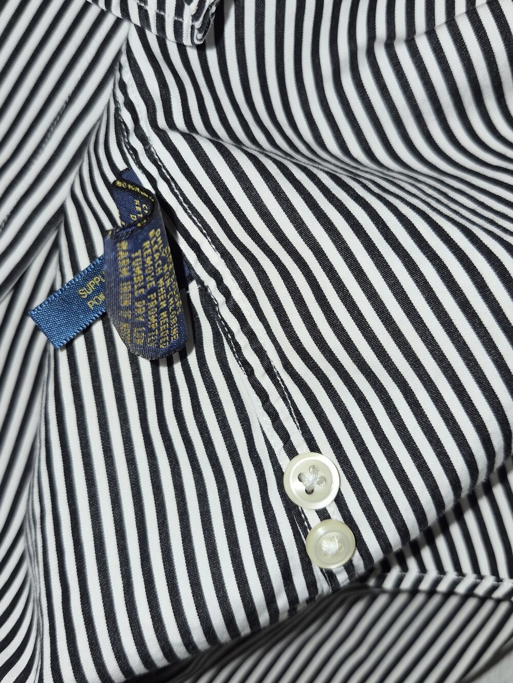 Polo by Ralph Lauren Black & White Vertical Stripe Button-Up Shirt - Picture 10 of 10